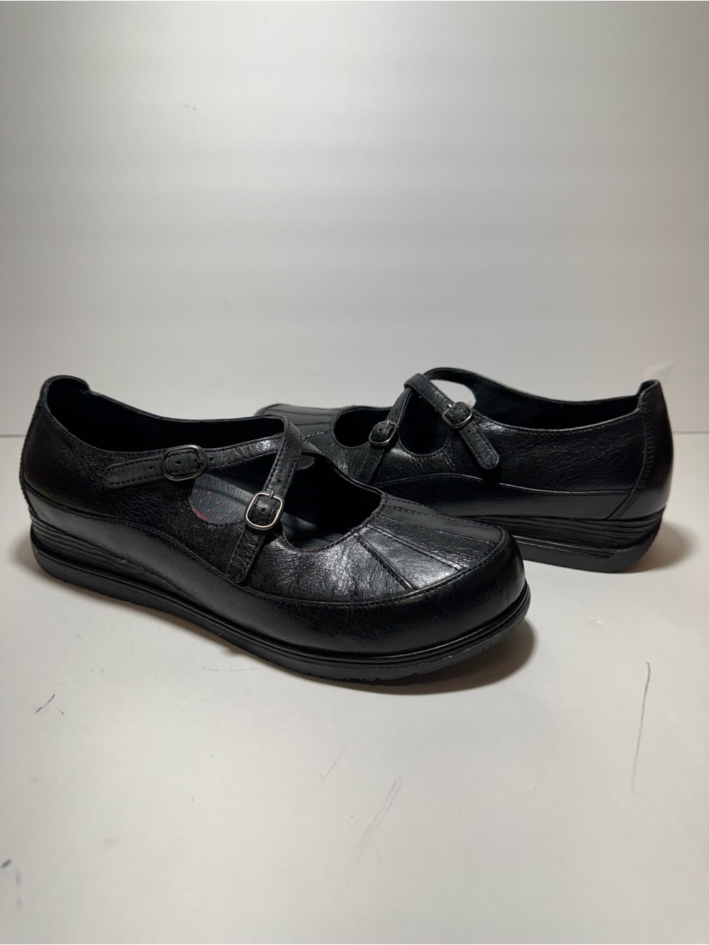 Dansko Portia Criss Cross Mary Jane Black Leather Shoes Women's 41 US 10.5-11